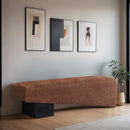 Meridian Alora Cognac Fabric Bench IMAGE 2