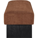 Meridian Alora Cognac Fabric Bench IMAGE 4