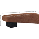 Meridian Alora Cognac Fabric Bench IMAGE 8