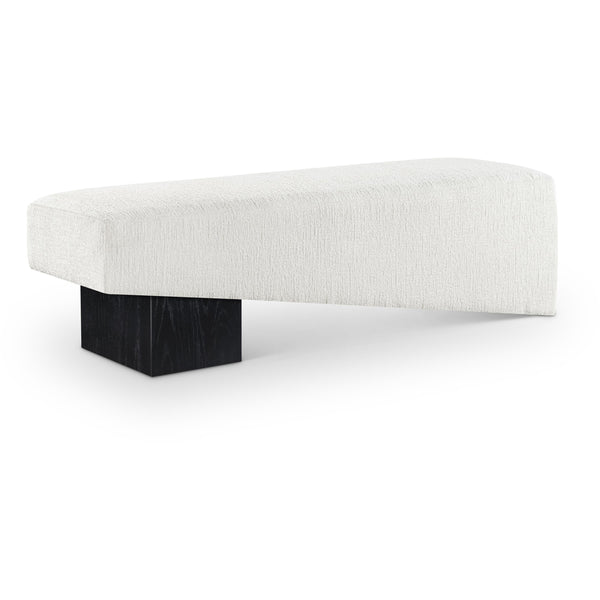 Meridian Alora Cream Fabric Bench IMAGE 1