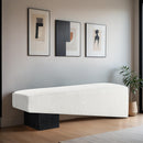 Meridian Alora Cream Fabric Bench IMAGE 2