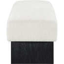 Meridian Alora Cream Fabric Bench IMAGE 4