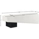 Meridian Alora Cream Fabric Bench IMAGE 8