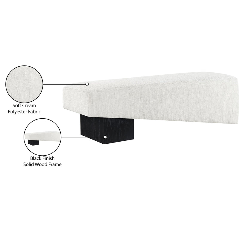 Meridian Alora Cream Fabric Bench IMAGE 9