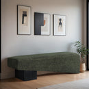 Meridian Alora Green Fabric Bench IMAGE 2