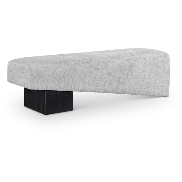 Meridian Alora Grey Fabric Bench IMAGE 1