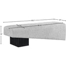 Meridian Alora Grey Fabric Bench IMAGE 8