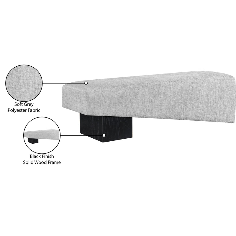 Meridian Alora Grey Fabric Bench IMAGE 9