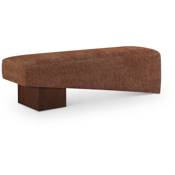 Meridian Alora Cognac Fabric Bench IMAGE 1