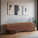 Meridian Alora Cognac Fabric Bench IMAGE 2