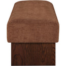 Meridian Alora Cognac Fabric Bench IMAGE 4