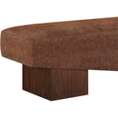 Meridian Alora Cognac Fabric Bench IMAGE 5