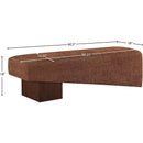 Meridian Alora Cognac Fabric Bench IMAGE 8
