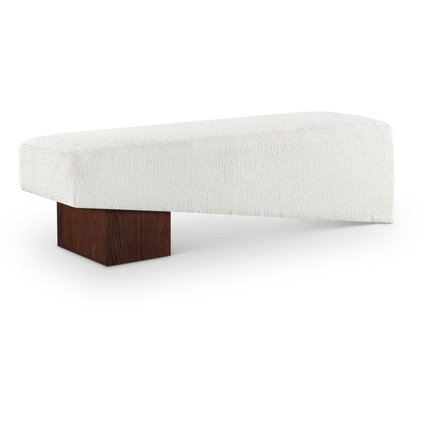 Meridian Alora Cream Fabric Bench IMAGE 1