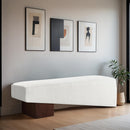 Meridian Alora Cream Fabric Bench IMAGE 2