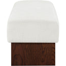 Meridian Alora Cream Fabric Bench IMAGE 4