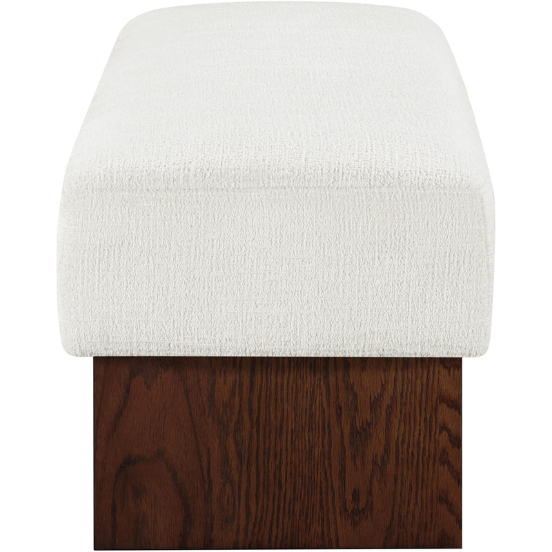 Meridian Alora Cream Fabric Bench IMAGE 4