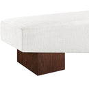 Meridian Alora Cream Fabric Bench IMAGE 5