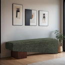 Meridian Alora Green Fabric Bench IMAGE 2