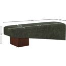 Meridian Alora Green Fabric Bench IMAGE 8