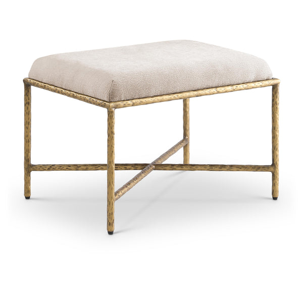 Meridian Valley Beige Chenille Fabric Bench IMAGE 1