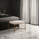 Meridian Valley Beige Chenille Fabric Bench IMAGE 2