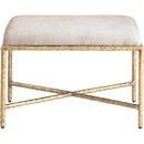 Meridian Valley Beige Chenille Fabric Bench IMAGE 3