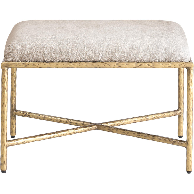 Meridian Valley Beige Chenille Fabric Bench IMAGE 3