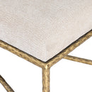 Meridian Valley Beige Chenille Fabric Bench IMAGE 5