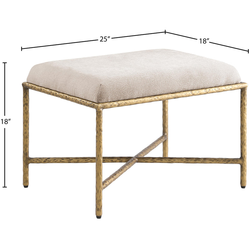 Meridian Valley Beige Chenille Fabric Bench IMAGE 6
