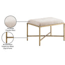 Meridian Valley Beige Chenille Fabric Bench IMAGE 7