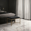 Meridian Valley Black Chenille Fabric Bench IMAGE 2