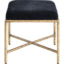 Meridian Valley Black Chenille Fabric Bench IMAGE 4