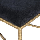 Meridian Valley Black Chenille Fabric Bench IMAGE 5
