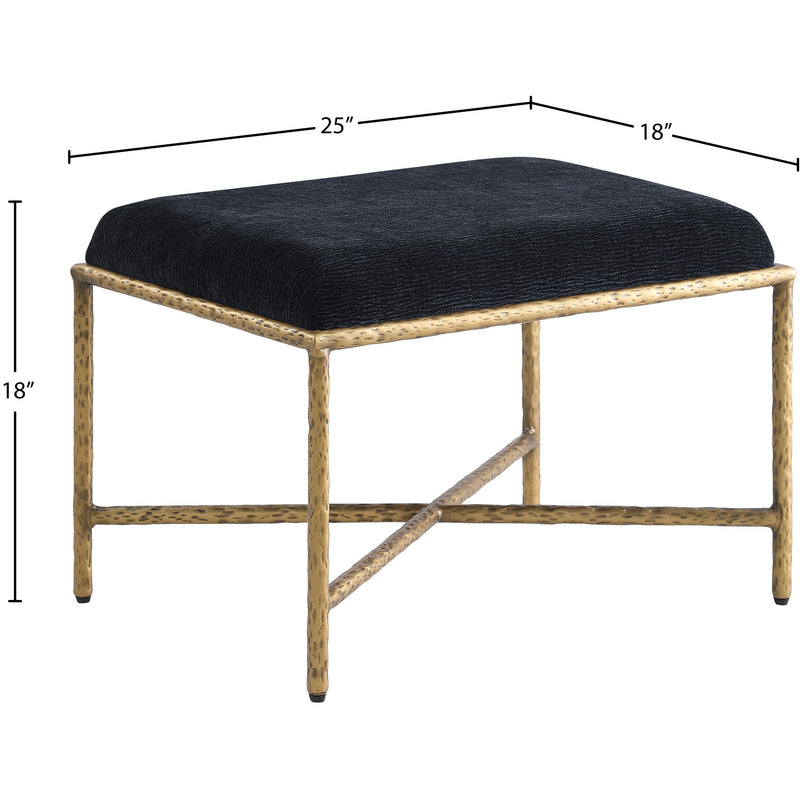 Meridian Valley Black Chenille Fabric Bench IMAGE 6