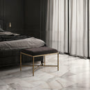 Meridian Valley Brown Chenille Fabric Bench IMAGE 2