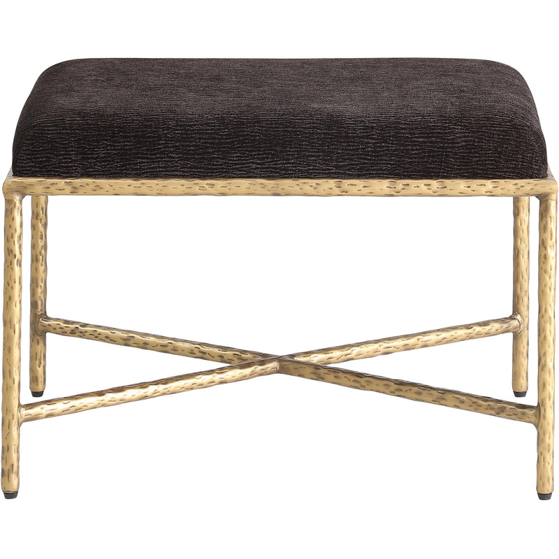 Meridian Valley Brown Chenille Fabric Bench IMAGE 3