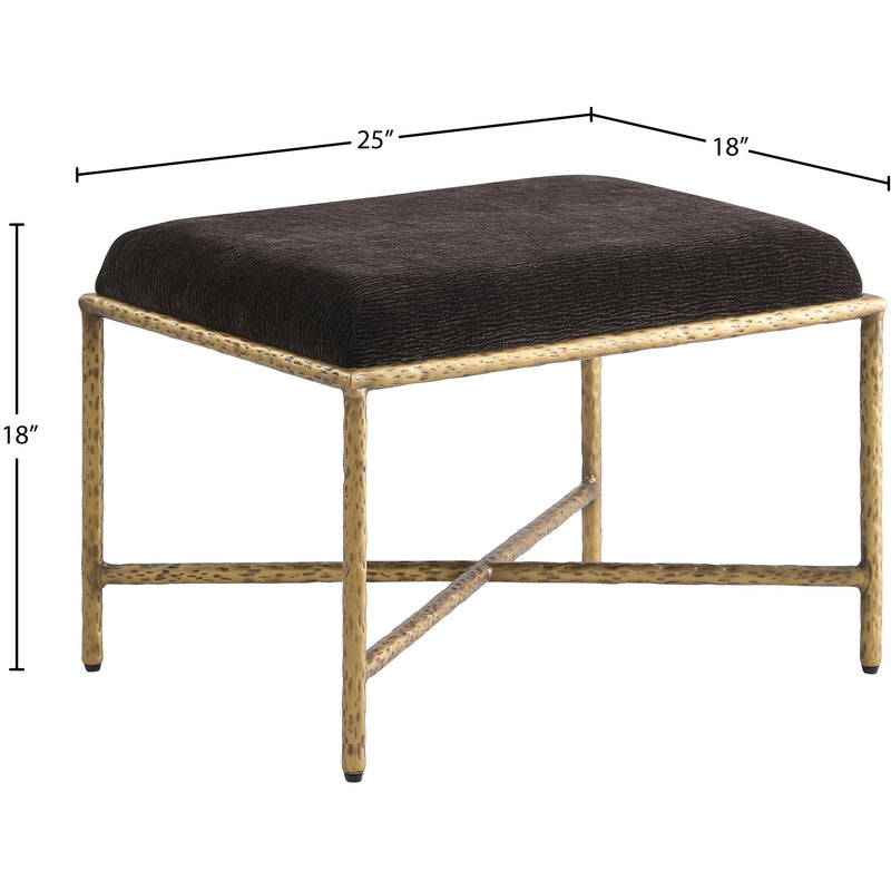 Meridian Valley Brown Chenille Fabric Bench IMAGE 6