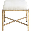 Meridian Valley Cream Chenille Fabric Bench IMAGE 4