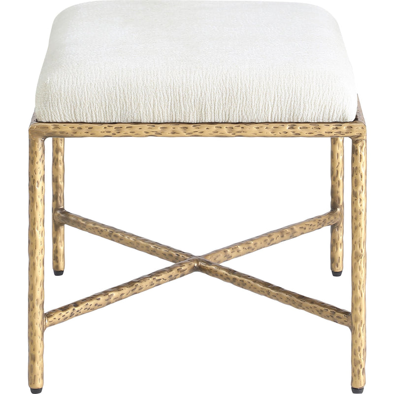 Meridian Valley Cream Chenille Fabric Bench IMAGE 4