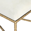 Meridian Valley Cream Chenille Fabric Bench IMAGE 5