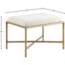 Meridian Valley Cream Chenille Fabric Bench IMAGE 6