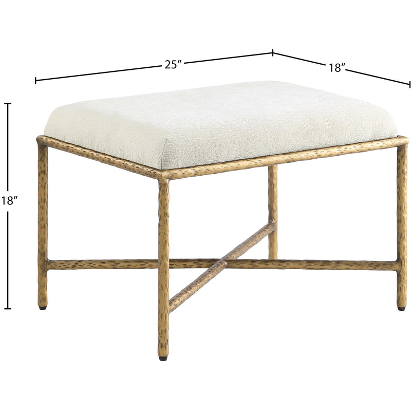 Meridian Valley Cream Chenille Fabric Bench IMAGE 6