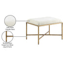 Meridian Valley Cream Chenille Fabric Bench IMAGE 7