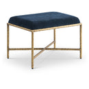 Meridian Valley Navy Chenille Fabric Bench IMAGE 1