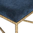 Meridian Valley Navy Chenille Fabric Bench IMAGE 5