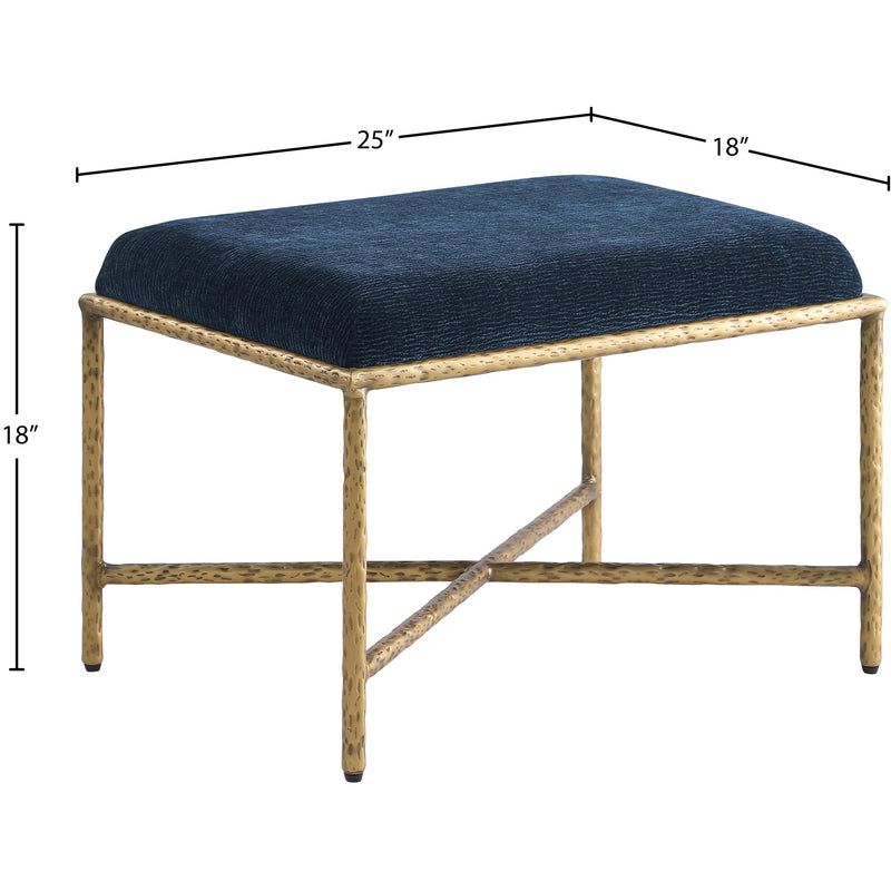 Meridian Valley Navy Chenille Fabric Bench IMAGE 6