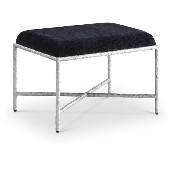 Meridian Valley Black Chenille Fabric Bench IMAGE 1