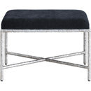 Meridian Valley Black Chenille Fabric Bench IMAGE 3