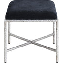 Meridian Valley Black Chenille Fabric Bench IMAGE 4
